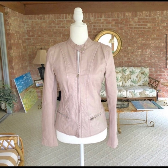 Express Blush Faux Leather Jacket XS - Picture 3 of 9